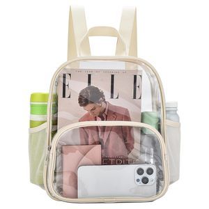 Cream Clear Event Backpack 12X12X6 With Front Pocket, Fashion, :o)